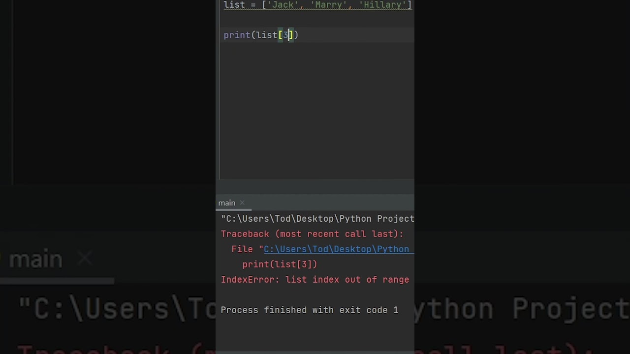 The most common error with lists #python #shorts