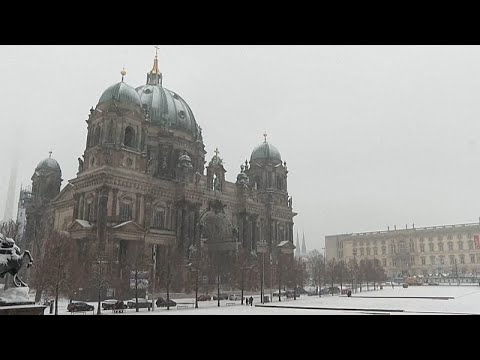 Snow covers Berlin as winter weather settles over the city