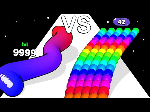 Snake Colors 3D VS Gummy Worm Go: ASMR Gameplay (Max Level)