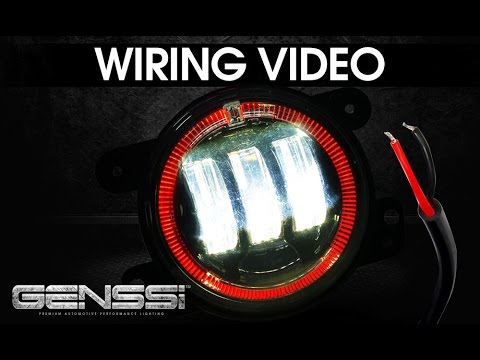 LED Halo Fog Lights with Red Demon Eye Fits 0547941 OEM JK Wrangler