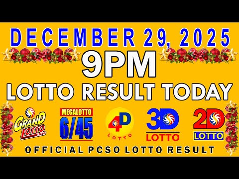9pm Lotto Result Today PCSO December 29 2025