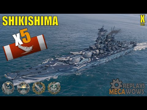 Battleship Shikishima 5 Kills & 238k Damage | World of Warships Gameplay