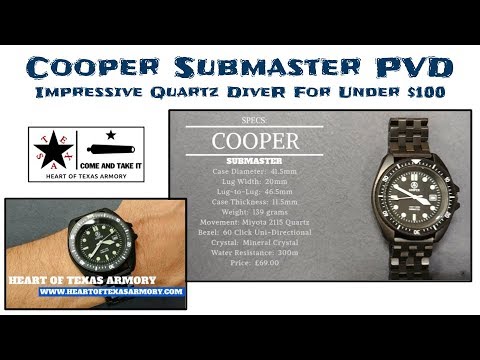Cooper Watches Submaster PVD - Solid Quartz Diver for under $100!