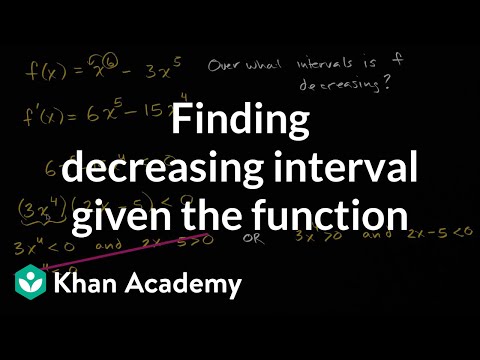 Finding Decreasing Interval Given The Function Video Khan Academy Finding Decreasing Interval Given The Function Video Khan Academy
