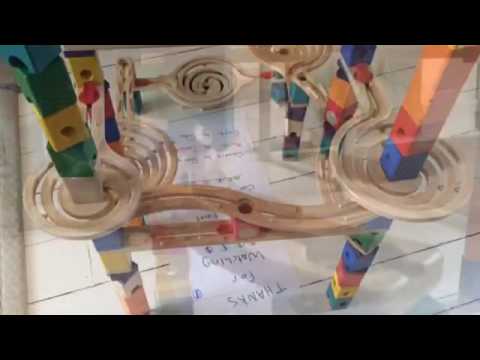 Green and Blue Swirl marble battle on the Fort Biased track