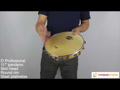 O Profissional 11” Pandeiro - Skin Head, Round Rim - ViradaDrums.com
