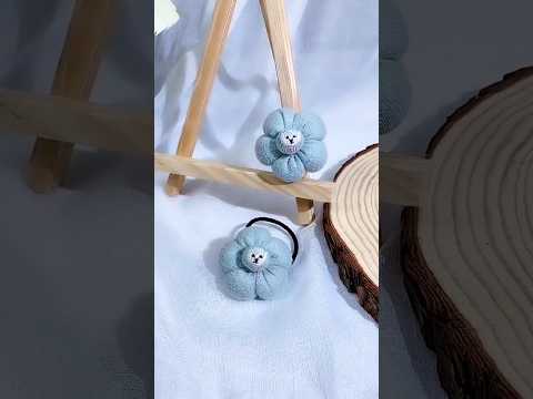 DIY Blue Flower Hair Clip 💙 | Easy Craft 😍 #shorts 🔥#trending #tutorial #challenge
