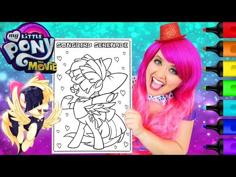 Coloring My Little Pony Movie Songbird Serenade Coloring Page Prismacolor Markers | KiMMi THE CLOWN Video