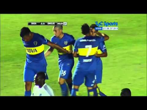 Gol de Carrizo (3-0) / Boca Juniors  3 - 0  Emelec - Amistoso internacional 2016