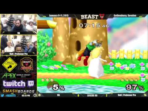 B.E.A.S.T 5 − VA (Peach) vs VwS | Professor Pro (Fox) − SSBM Singles Losers R6