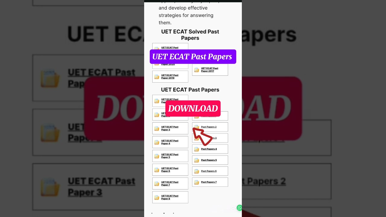 UET ECAT Entry Test Past Papers Download PDF Solved - UET Lahore University #uet #ecat