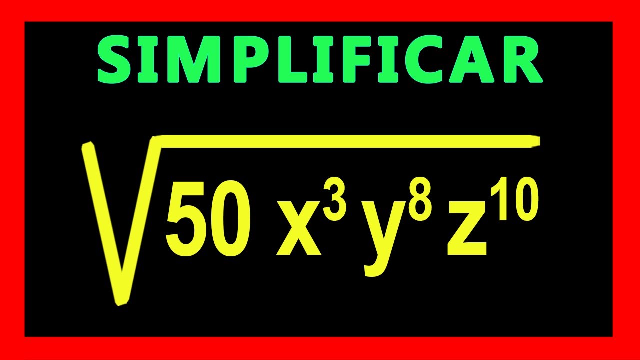 ✅👉 Simplificacion de radicales con letras ✅ Como Simplificar Radicales