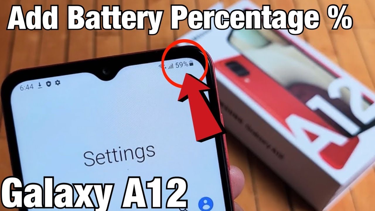 Galaxy A12: How to Add Battery Percentage % to Status Bar