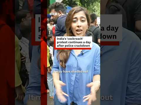 India's 'cockroach' protest continues a day after police crackdown. #BBCNews