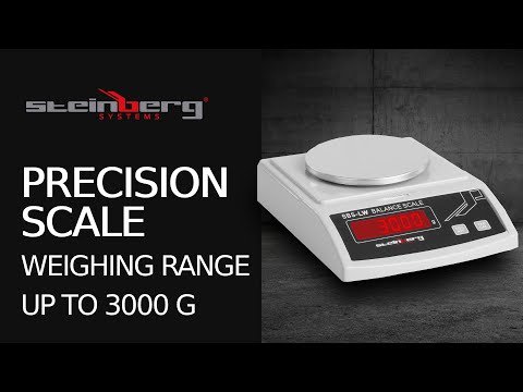 vídeo - Balanza de precisión - 3000 g / 0,1 g - blanca