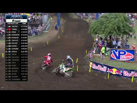 2019 Washougal National 450 Moto 1 Tomac and Roczen battle