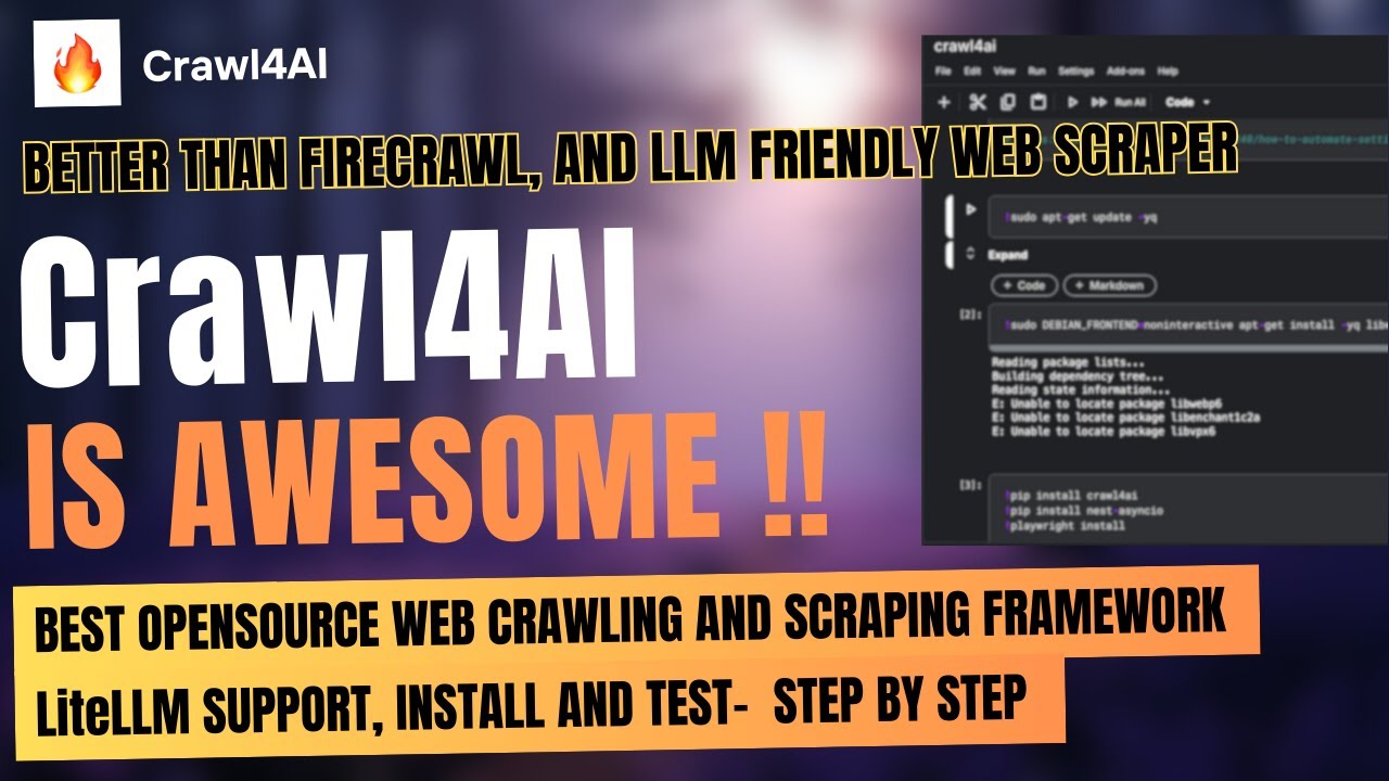 Crawl4AI: Best Open Source AI WebScraper with LiteLLM Support (Beats FireCrawl, 100% Free)