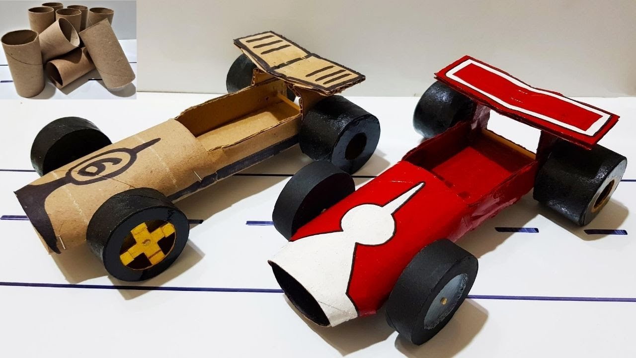 AUTO DE CARTON DE ROLLO DE PAPEL HIGIENICO Y CORRUGADO - COMO HACERLO EN 10 MINUTOS!! RE-FACIL!!!!!