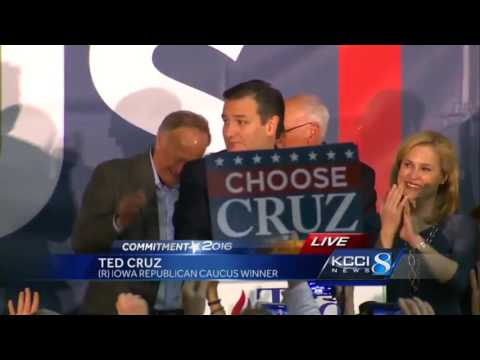 Ted Cruz gives Iowa Caucuses victory speech