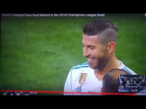 Sergio Ramos laughs after Mo Salah's Injury