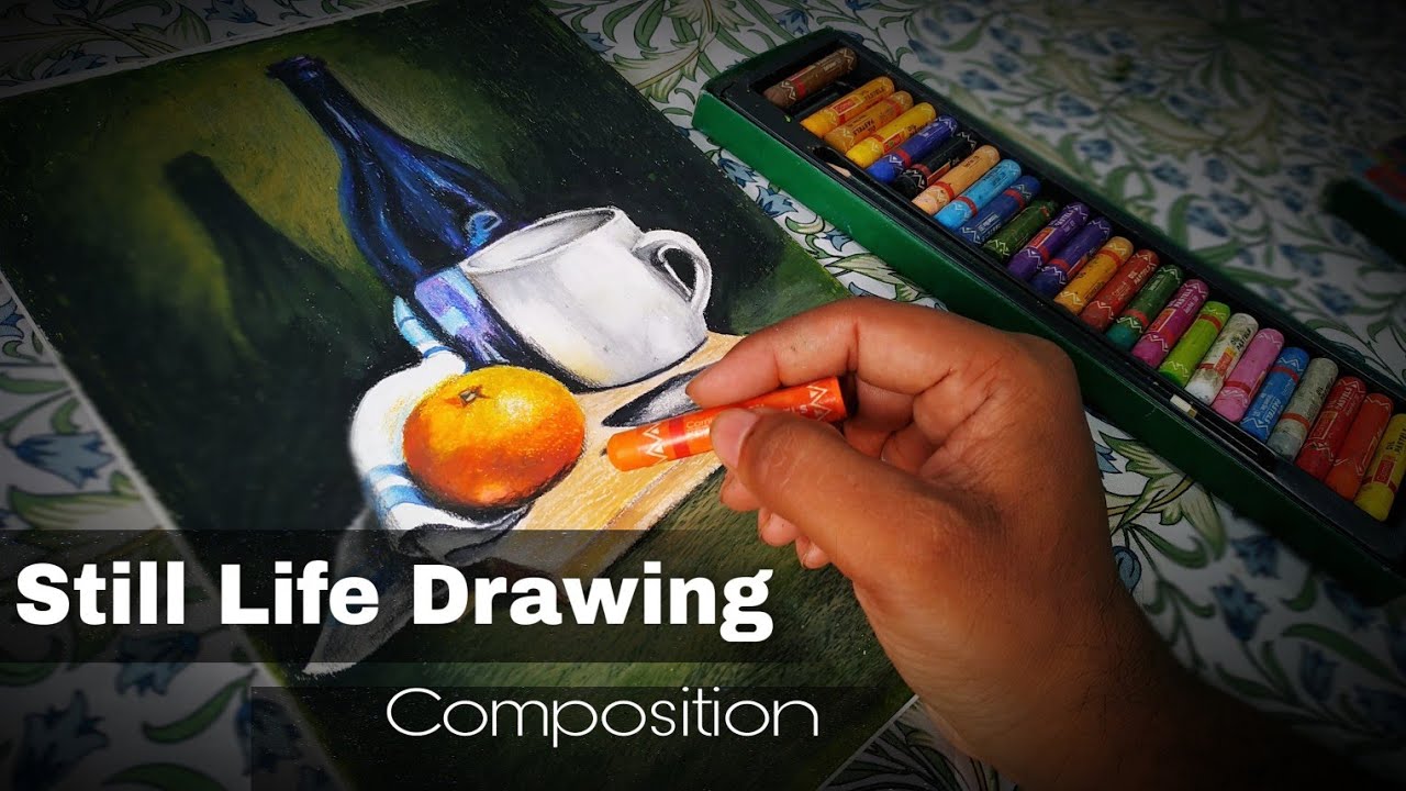 Still Life Drawing Composition/Oil Pastel Drawing/Step by Step/SamirArts