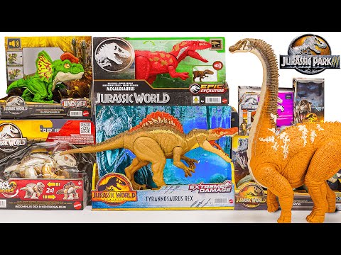Unboxing Review Jurassic World ASMR| Megalosaurus, Brachiosaurus, Uncaged Dilophosaurus, Spinosaurus