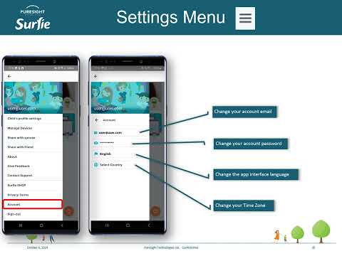 Surfie Parent settings - A closer view