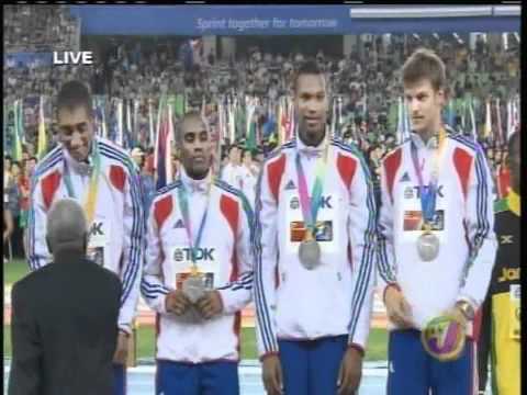 World Championships 2011 Men's 200 & 4x100M Medal Ceremonies