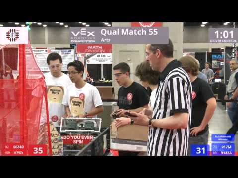 VEX Worlds 2016 - VRC High School - Arts - Qual 55 (6024B 675D) 180 vs 73 (917M 9142A)