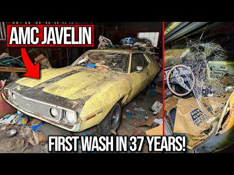 First Wash in 37 YEARS: AMC Javelin ABANDONED In Garage! Insane Detailing Transformation!