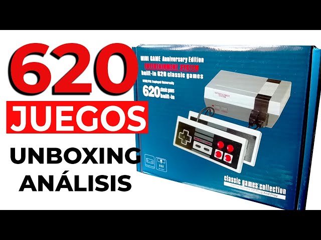Vídeo relacionado con Mini consola de juegos retro clásica integrada en 620 videojuegos, salida AV y HDMI, sistema de juegos Plug and Play con controladores inalámbricos duales.