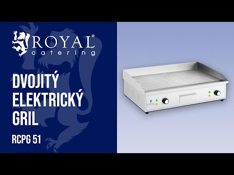 Video - Dvojitý elektrický gril - 700 x 400 mm - vrúbkovaný - 4400 W