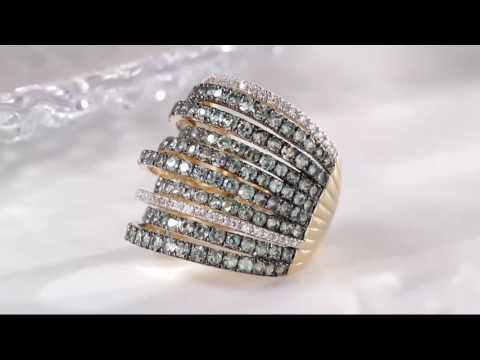 Alexandrite & Diamond Multi-Row Bold Ring 14K, 3.00 cttw on QVC