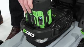 How to install and remove the battery packs for the EGO Power+ 21" Mowers