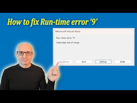 VBA Run-Time Error '9' Subscript out of range - How to Fix it