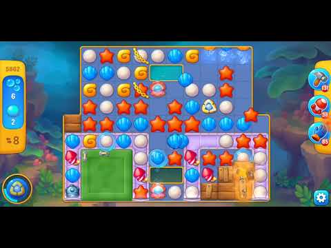 Fishdom. 5862 level no boosters and diamonds - 16 moves