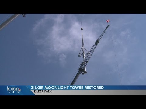 Zilker moonlight tower back up, now brighter than ever