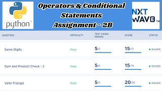 Download the video "Operators & Conditional Statements | Assignment - 2B Answers | Python | NxtWave | CCBP 4.0"