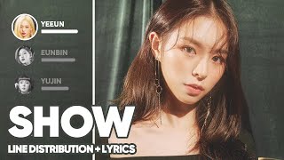 CLC - Show (Line Distribution + Lyrics Color Coded) PATREON REQUESTED