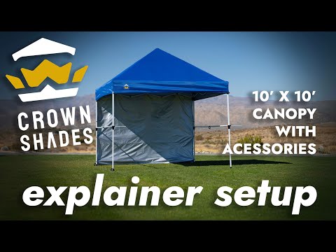 Crown Shades 10' x 10' CenterLOK® Commercial Canopy - Sidewall - MP100-S1-FU Explainer Setup video thumbnail