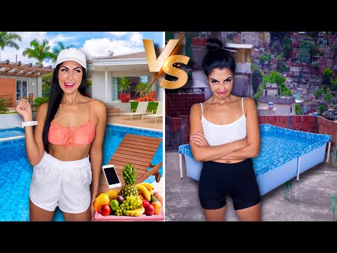 RICO VS POBRE NA PISCINA Bruna vs jaciara