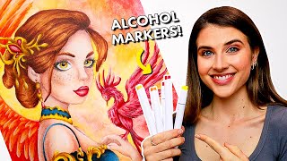 MASTERING ALCOHOL MARKERS in Grayscale Coloring Books // Portrait Coloring Tutorial