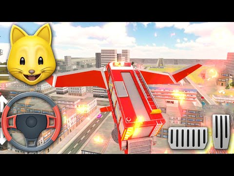 Flying robot car saves the city - Flying firefighter truck transform robot games - Android Gameplay