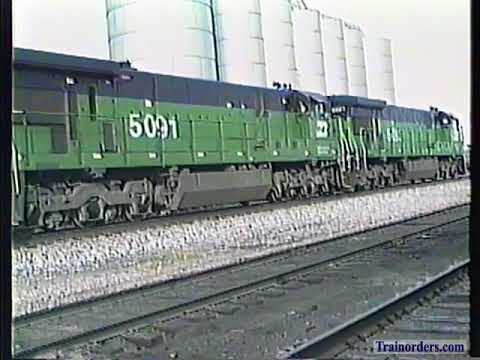Classic Railroad Series 726 - Burlington Northern action in Powder River Basin, Wyoming.