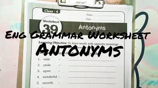 Antonyms worksheet for practice l  English Olympiad preparation l class 4 l SOF l IEO