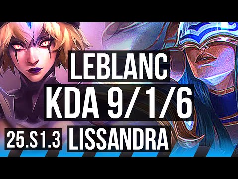 LEBLANC vs LISSANDRA (MID) | 9/1/6, Legendary | KR Master | 25.S1.3