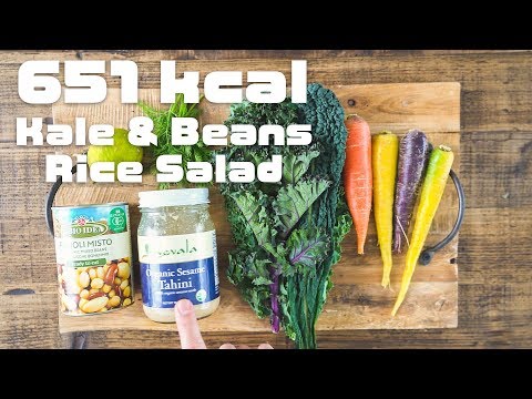 651kcal Kale & Beans Rice Salad // Plant-Based Diet