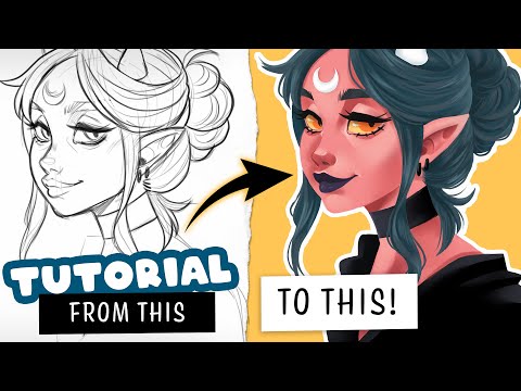 digital art tutorial how to color without lineart by nadiaxel