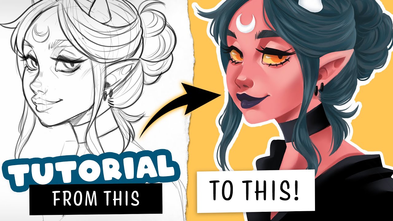 digital art tutorial how to color without lineart by nadiaxel