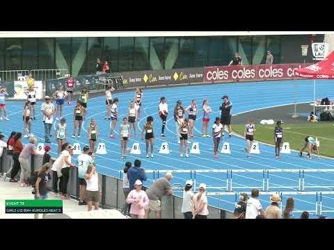 Girls U12 80m Hurdles Heat 3: 2022-23 State Combined Events Championships - Sunday